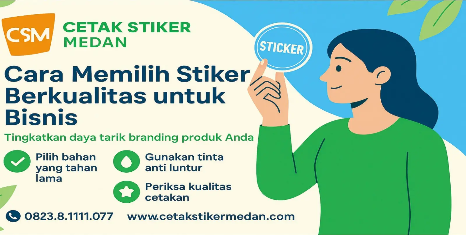 Cara memilih stiker .