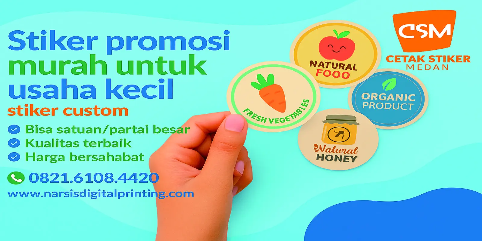 Stiker promosi murah.