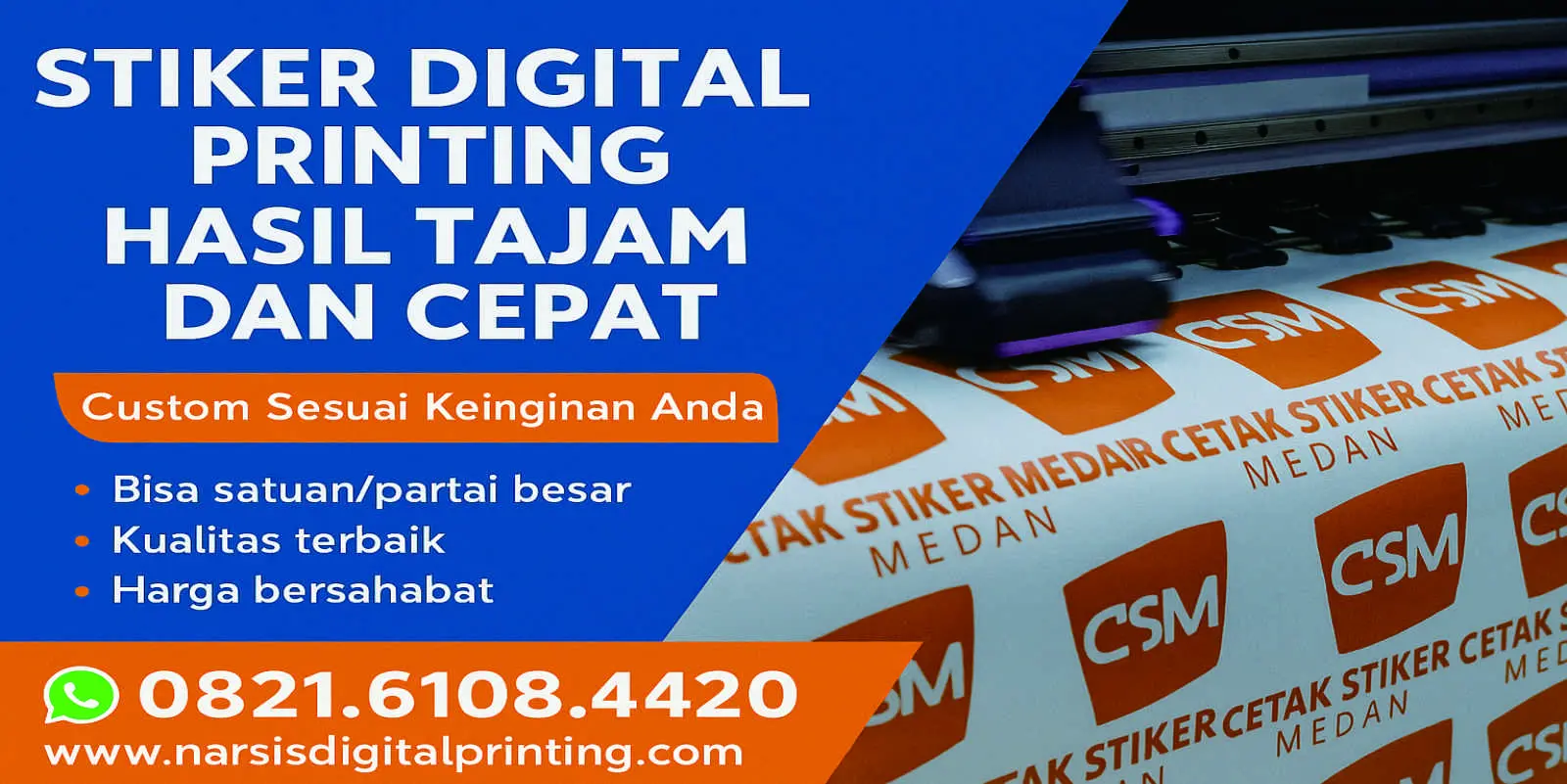 Stiker digital print.