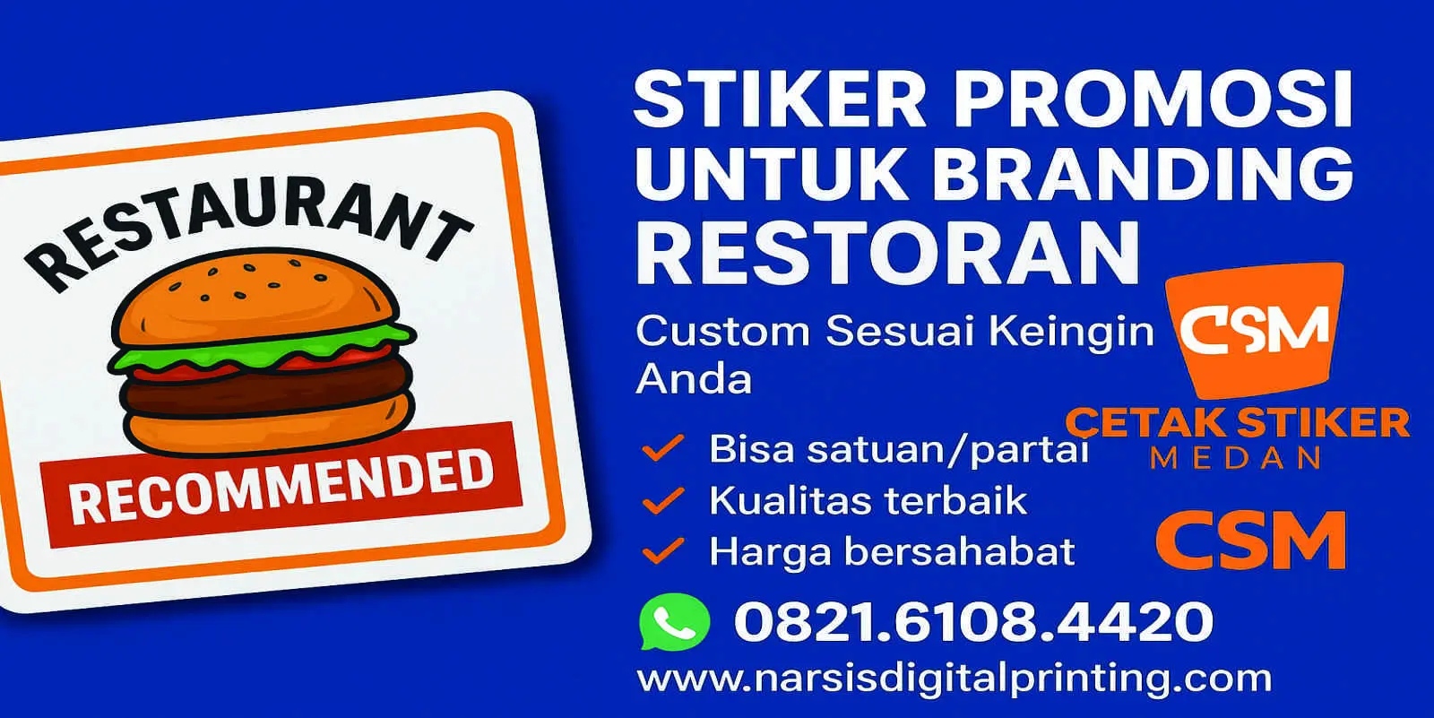 Stiker promosi untuk.