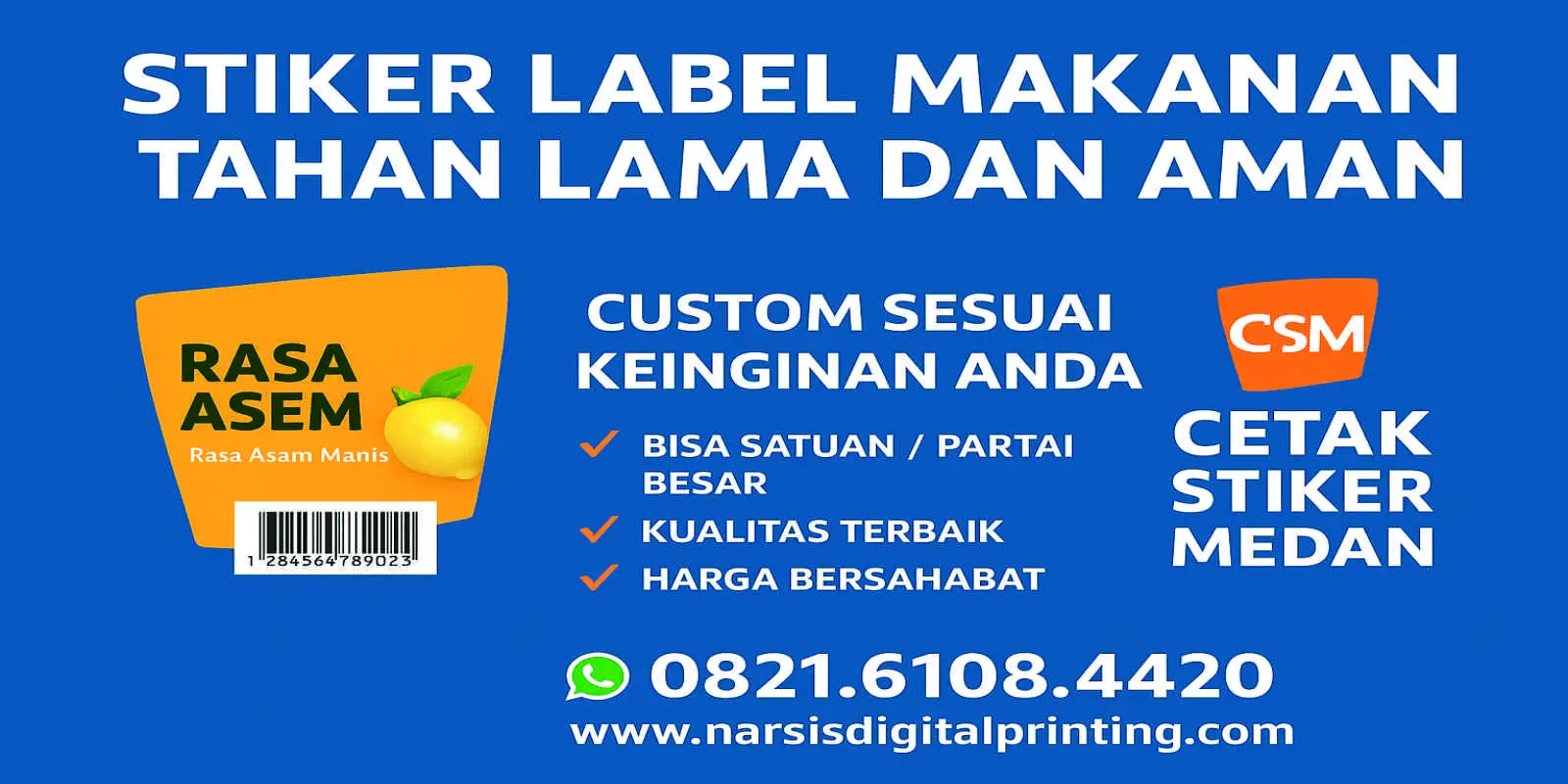 Stiker label makanan.