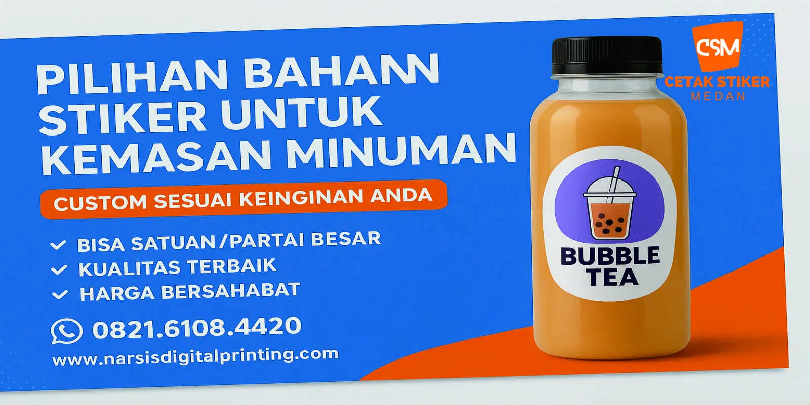 Pilihan bahan stiker.