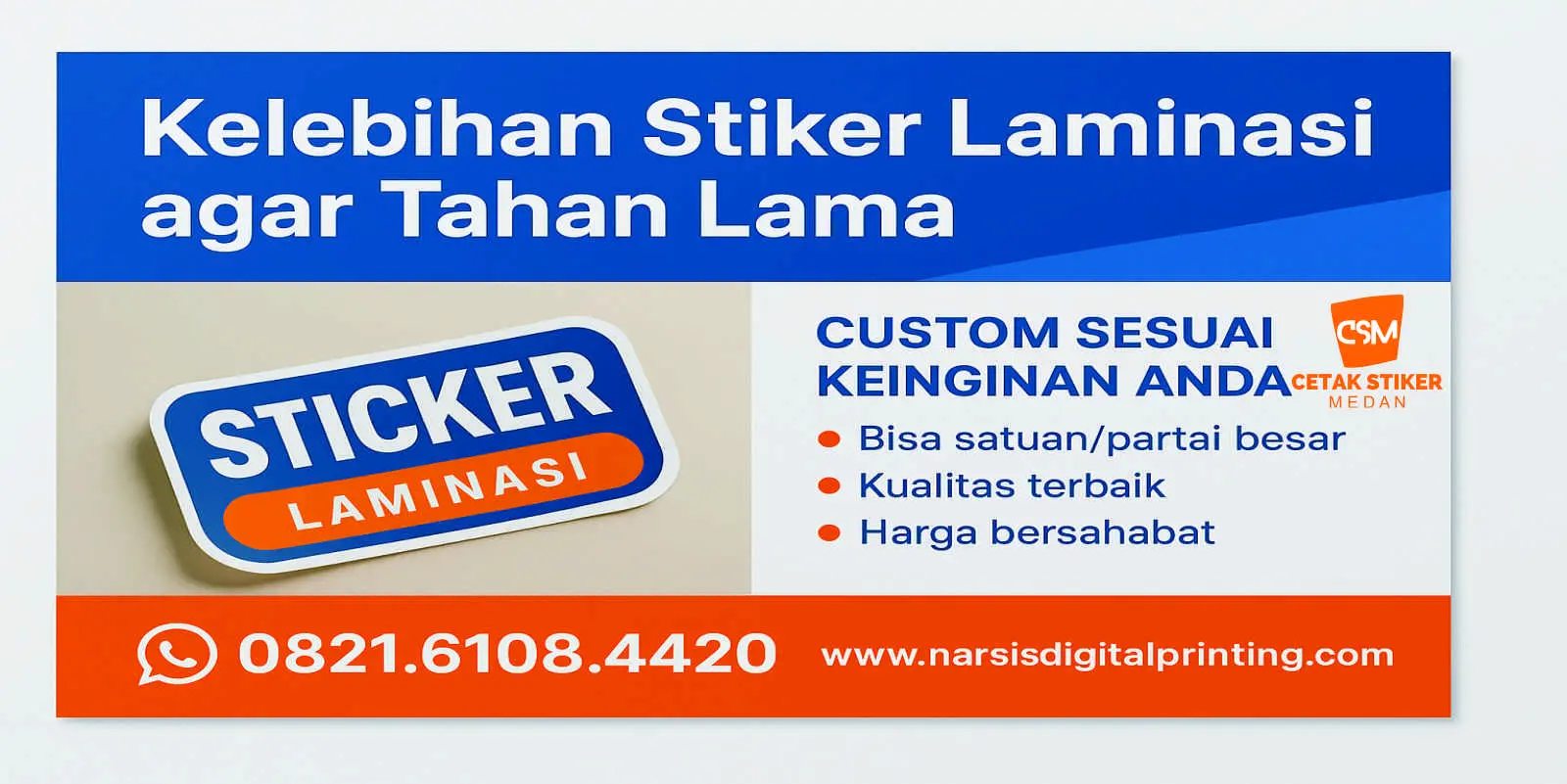 Kelebihan stiker laminasi agar tahan lama