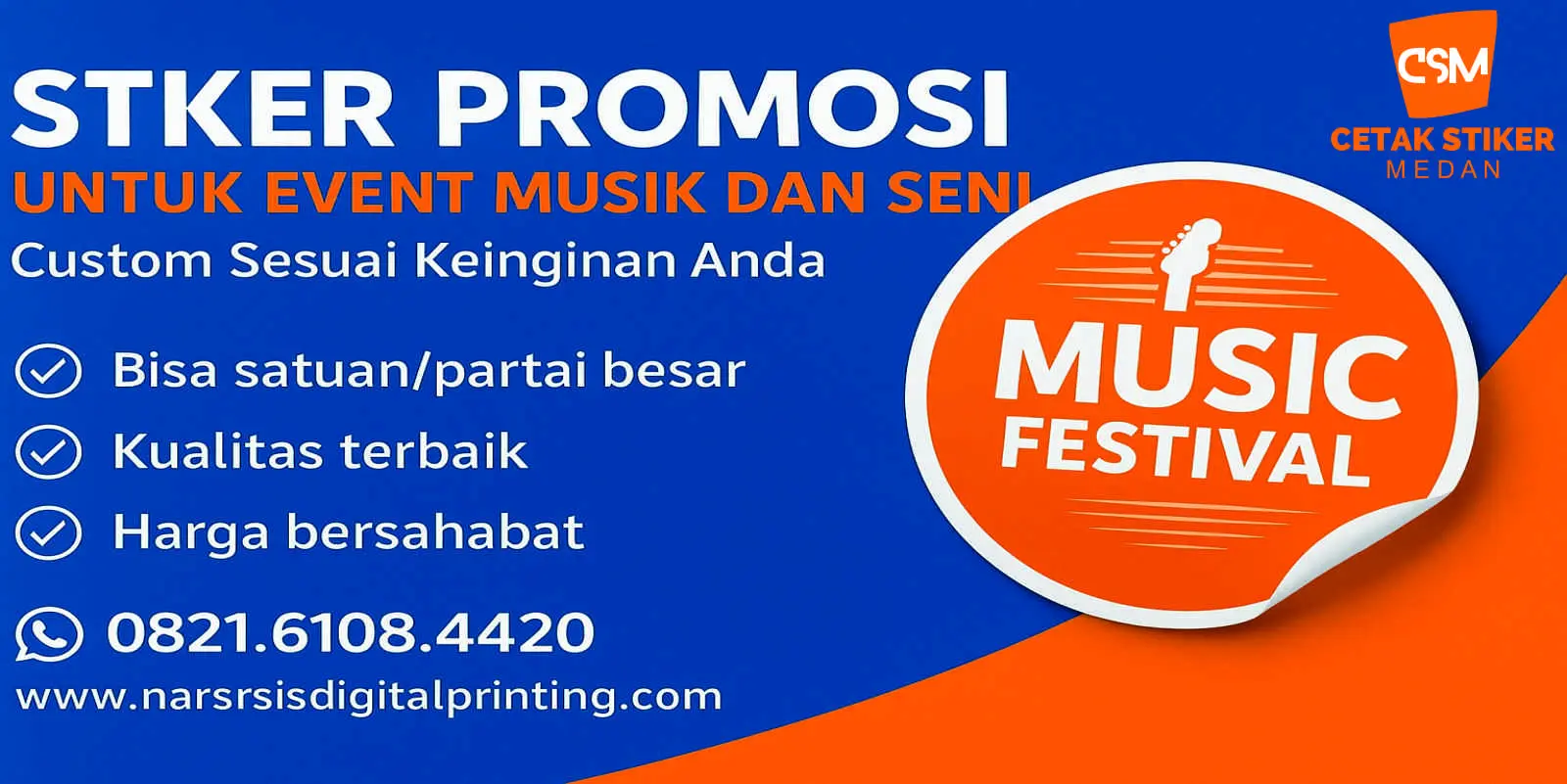 Stiker promosi untuk.