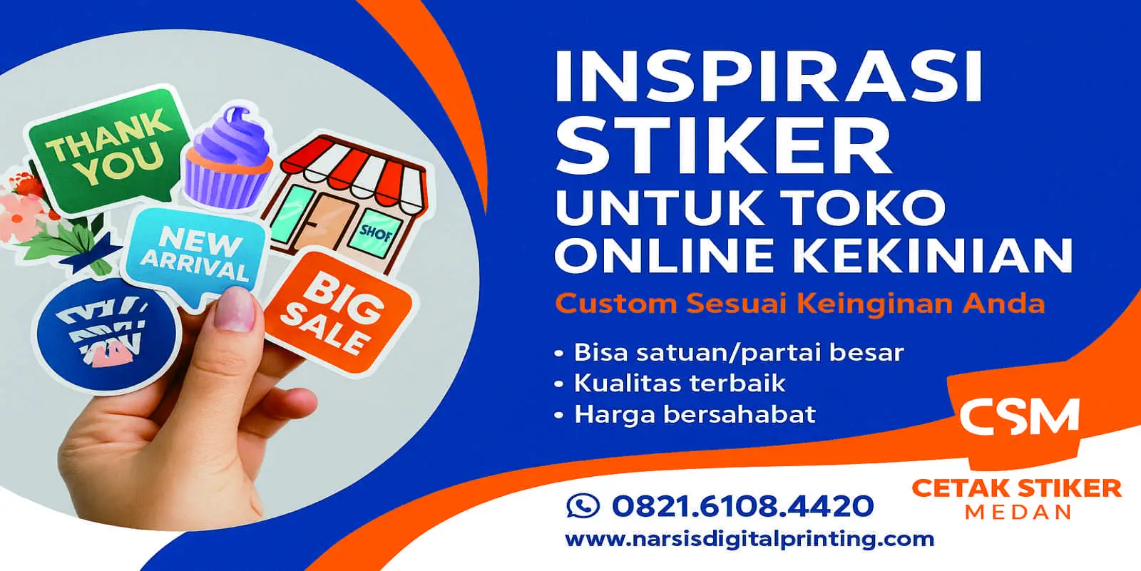 Inspirasi stiker untuk toko online kekinian