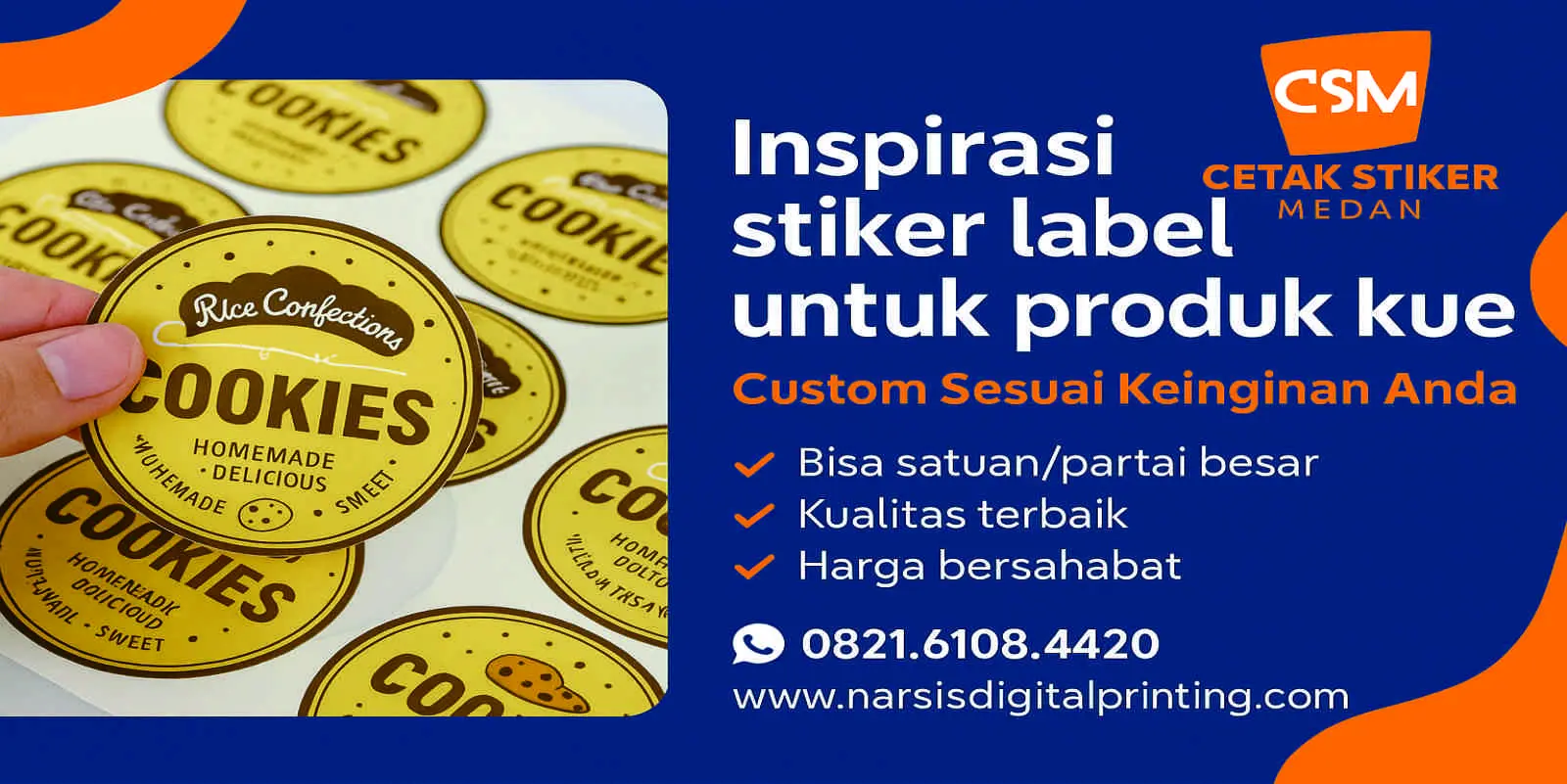 Inspirasi stiker label untuk produk kue