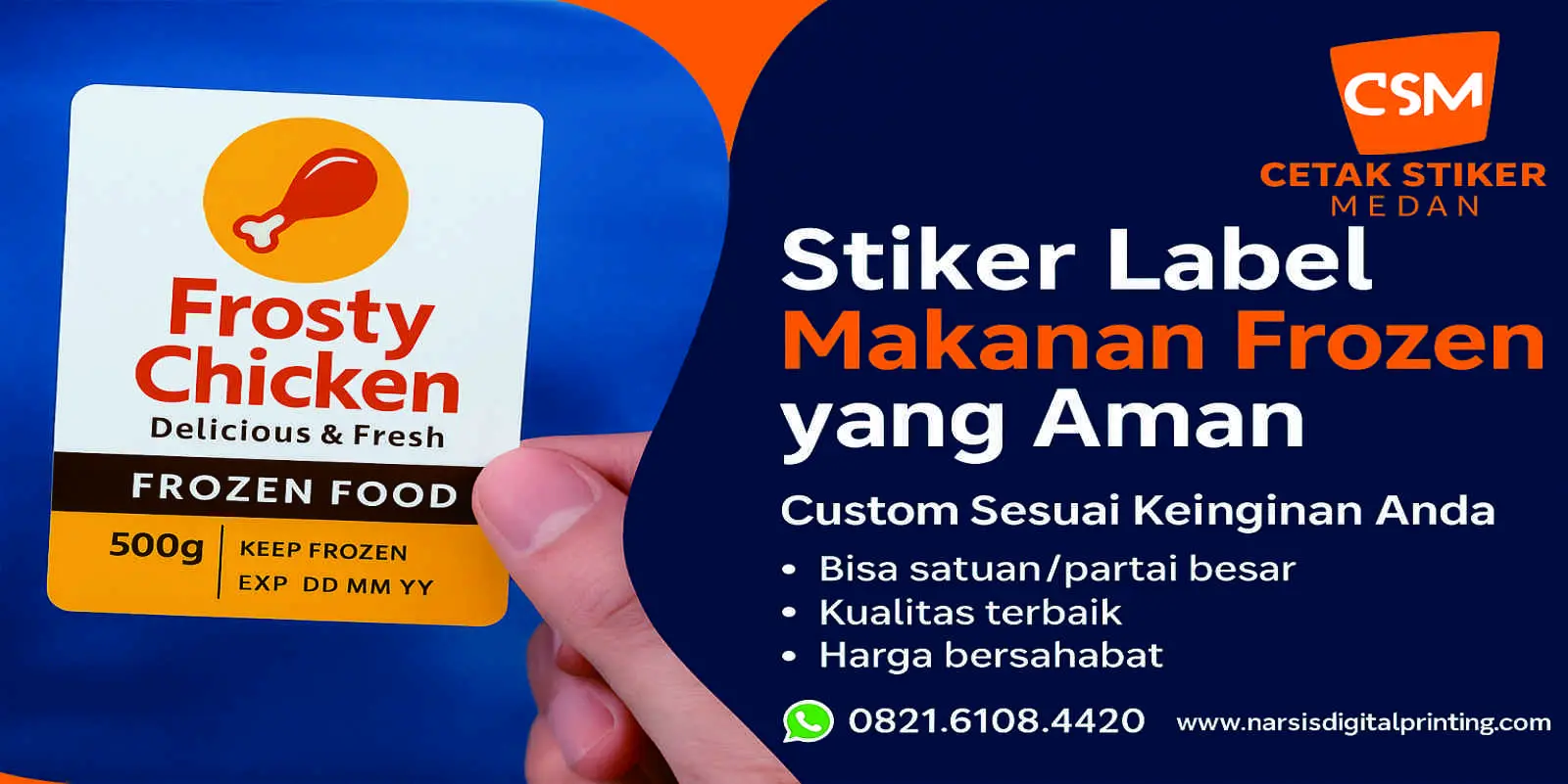 Stiker label makanan.