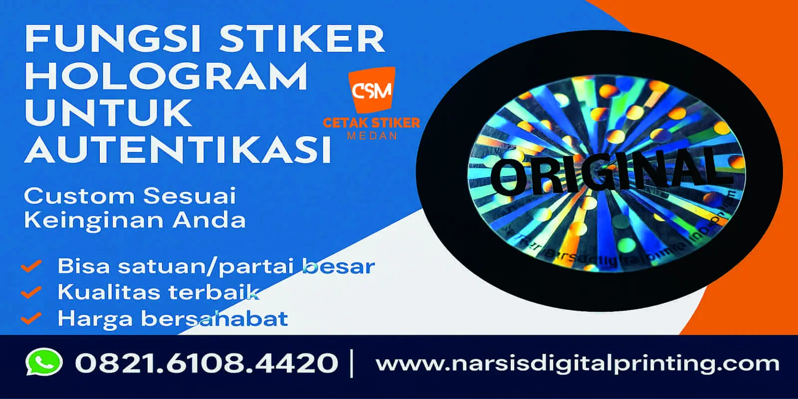 Fungsi stiker hologr.