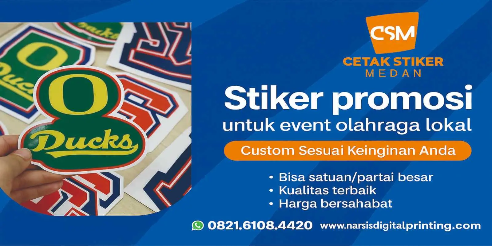 Stiker promosi untuk event olahraga lokal
