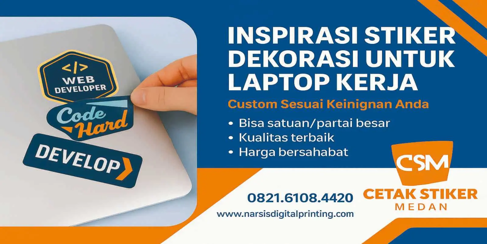 Inspirasi stiker dekorasi untuk laptop kerja