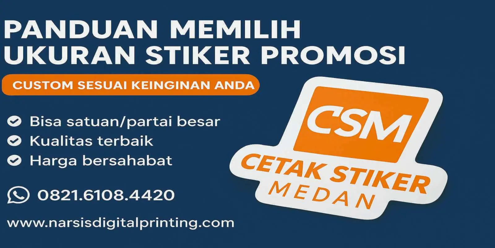 Panduan memilih ukuran stiker promosi