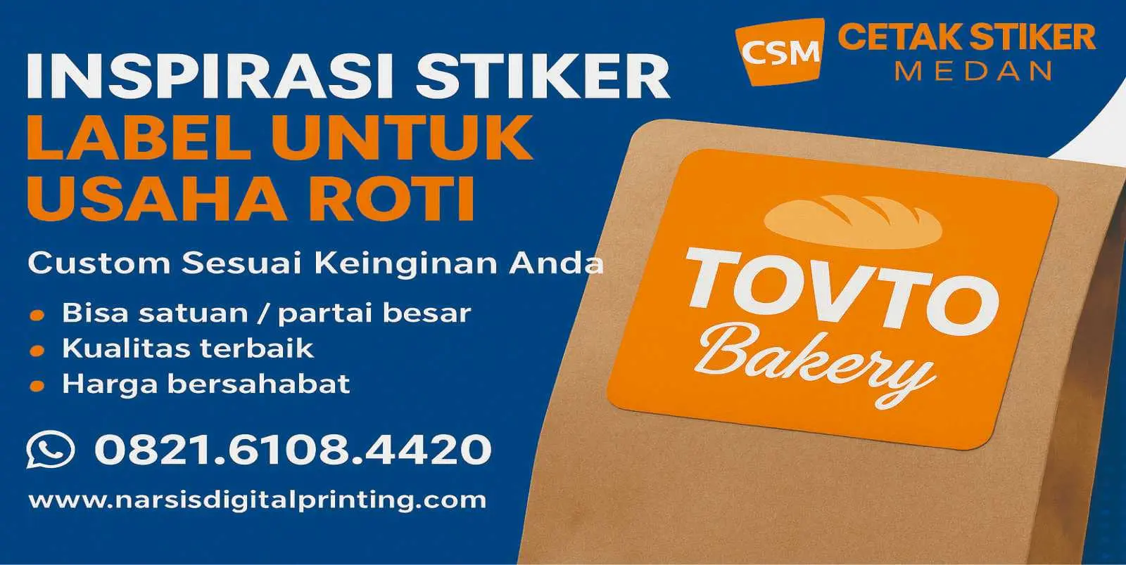 Inspirasi stiker label untuk usaha roti