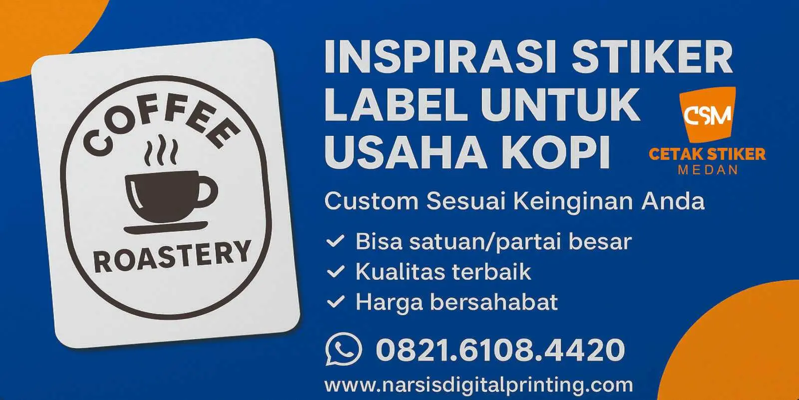 Inspirasi stiker label untuk usaha kopi