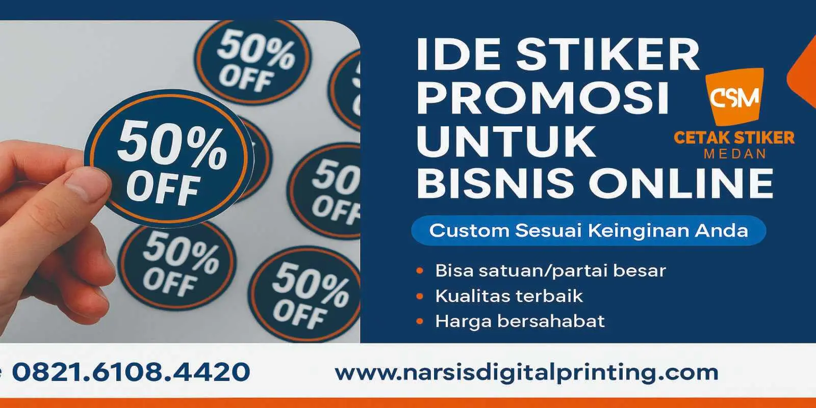 Ide stiker promosi untuk bisnis online