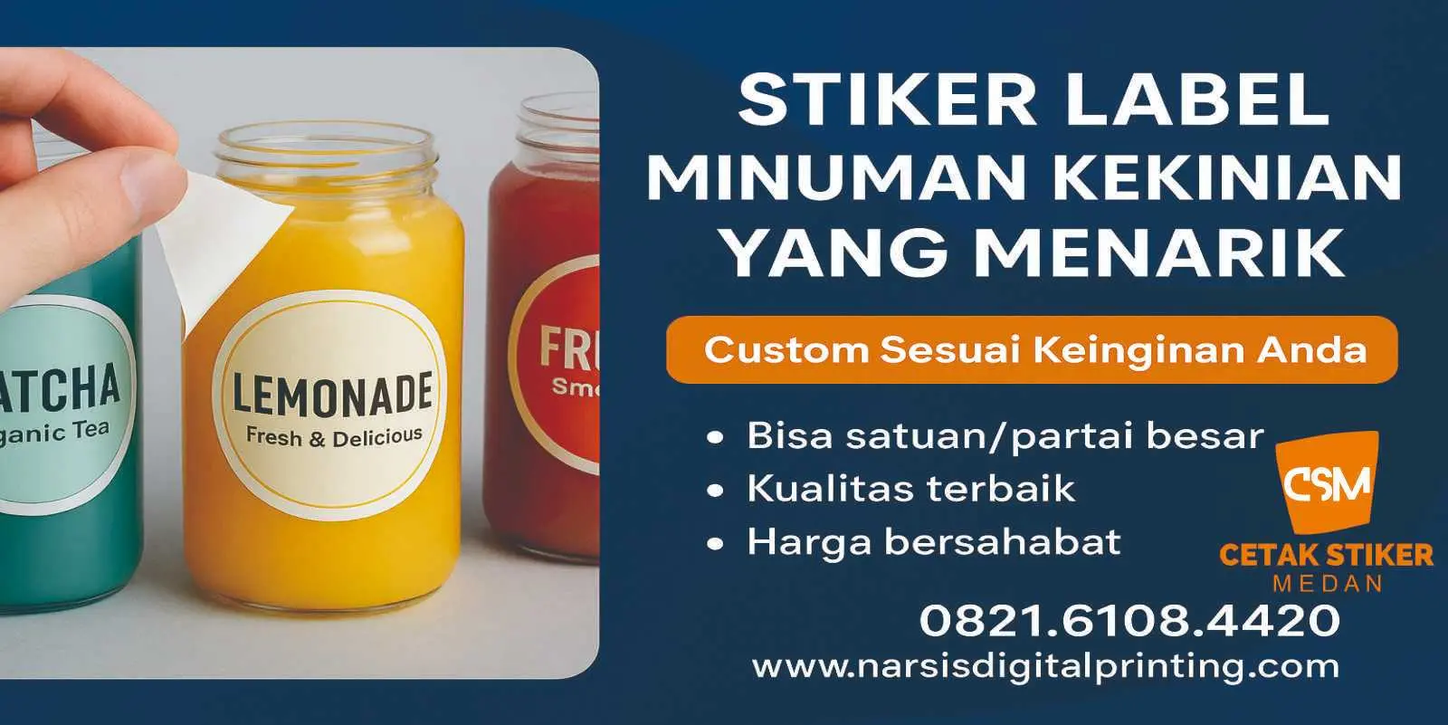 Stiker label minuman.
