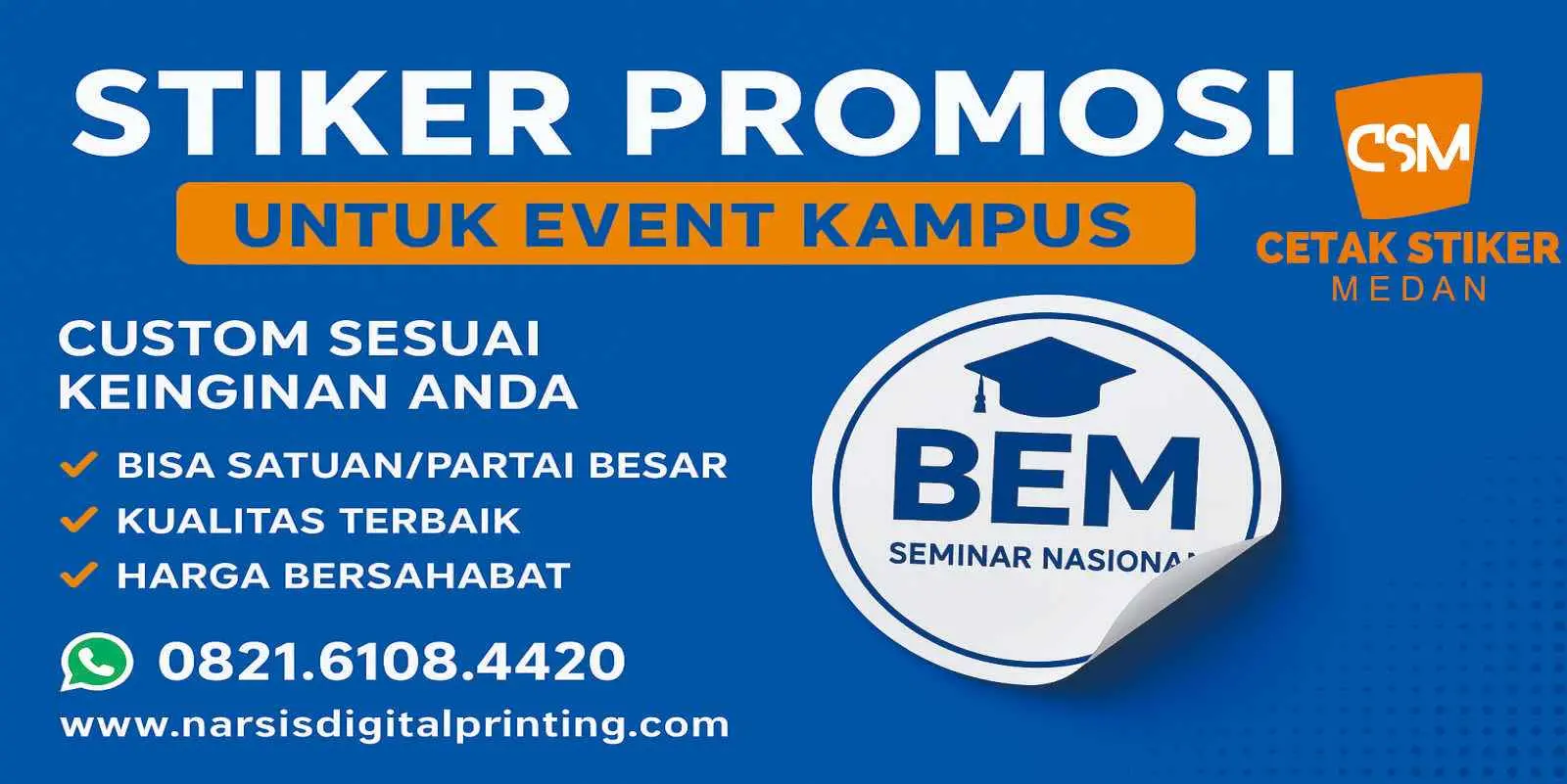 Stiker promosi untuk.