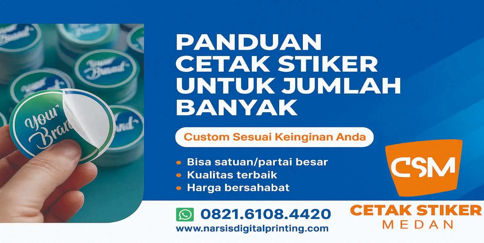 Panduan cetak stiker untuk jumlah banyak