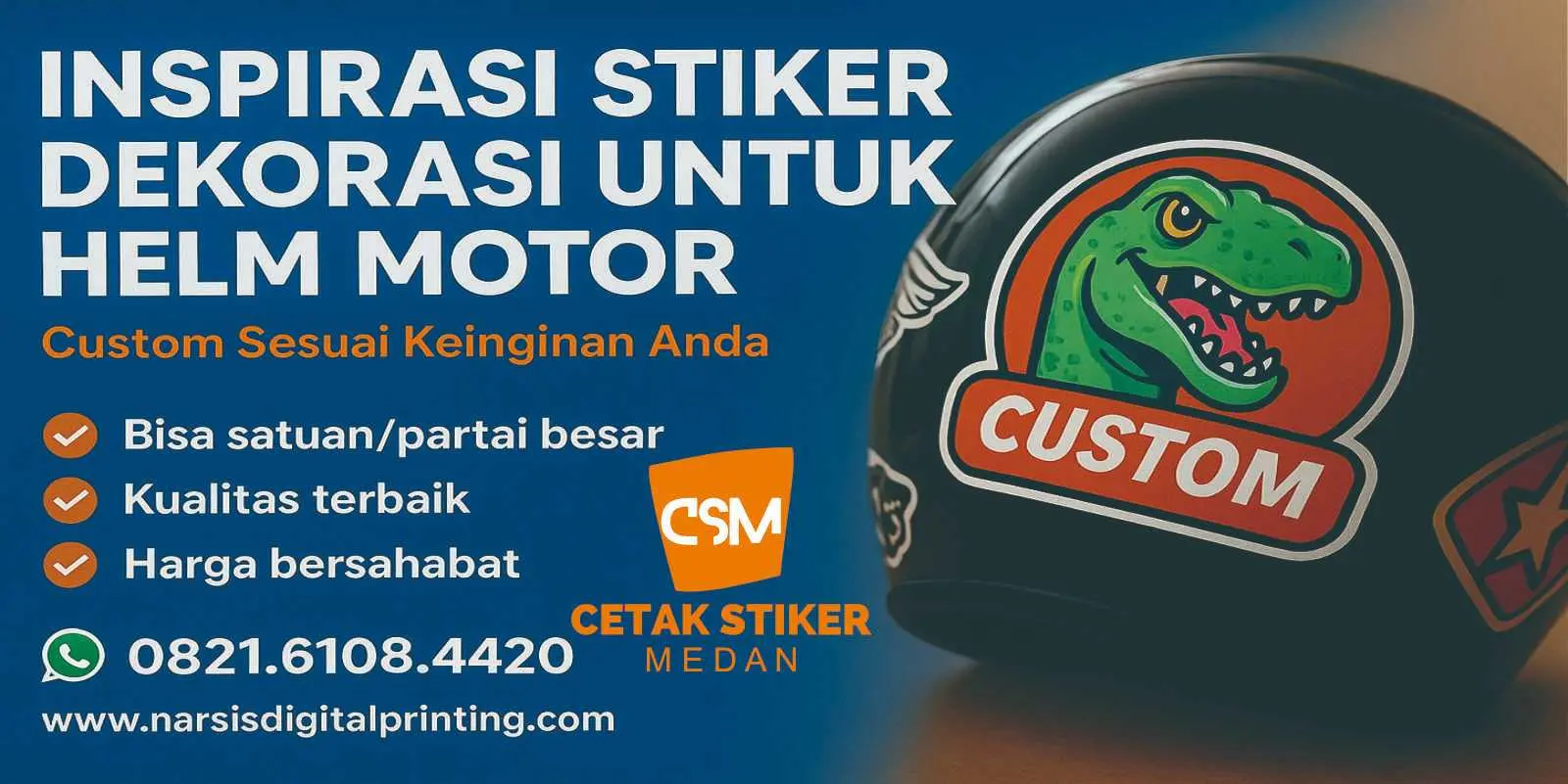 Inspirasi stiker dekorasi untuk helm motor