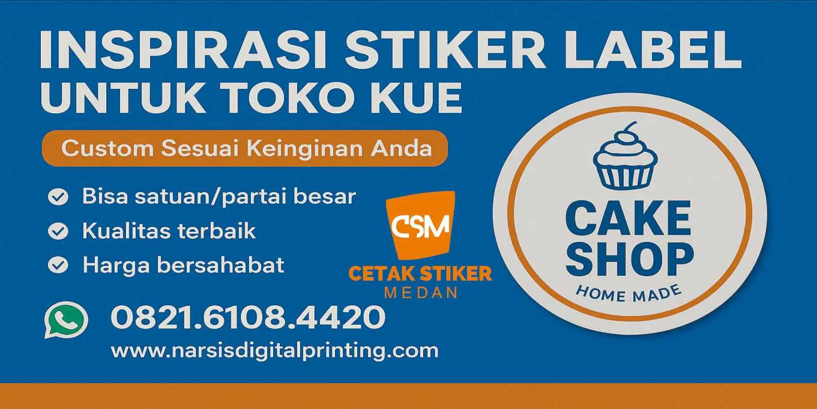 Inspirasi stiker label untuk toko kue