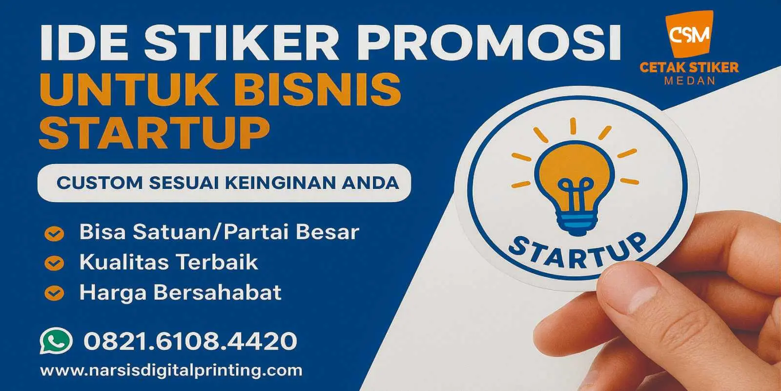Ide stiker promosi untuk bisnis startup