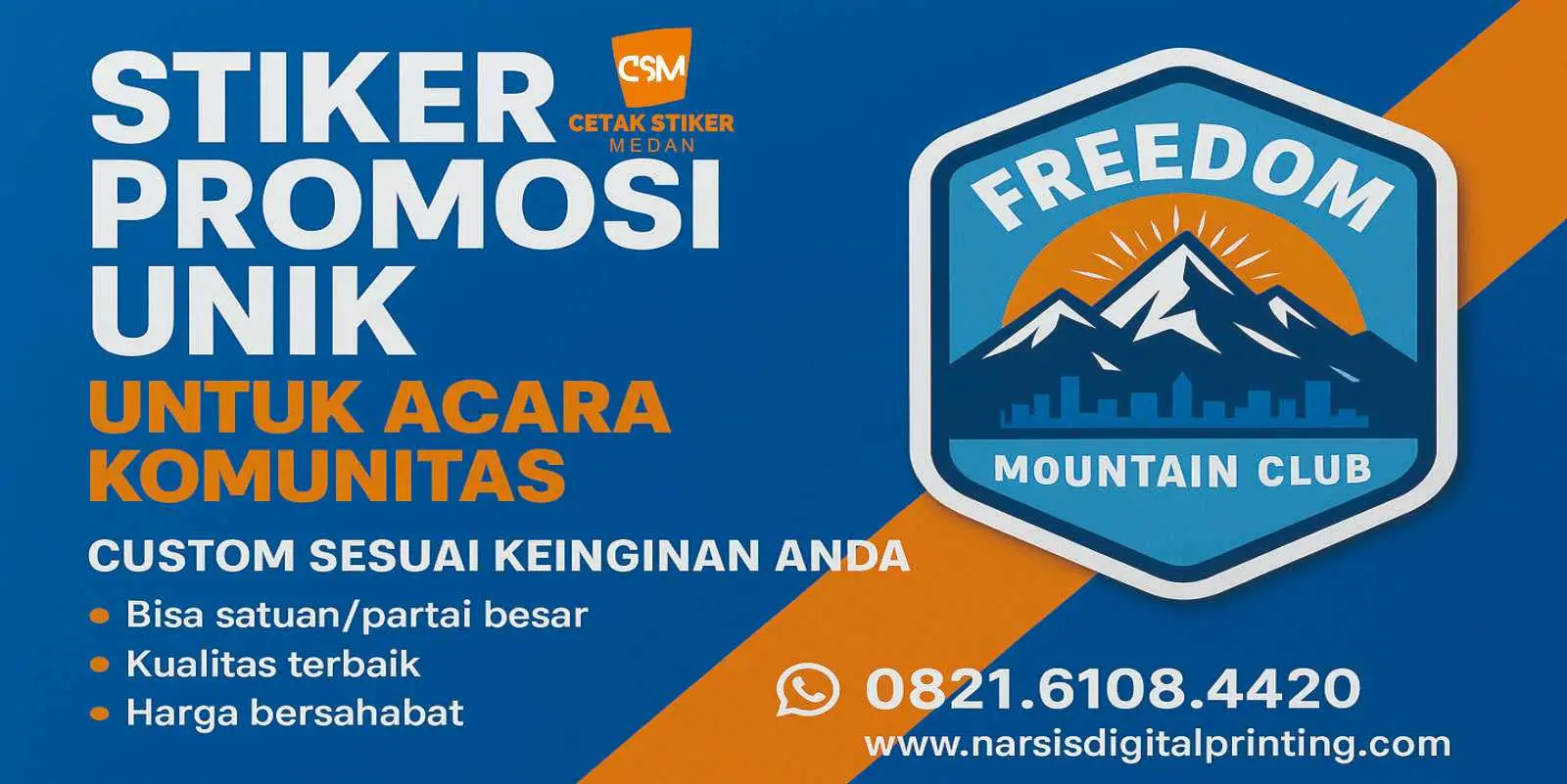 Stiker promosi unik untuk acara komunitas