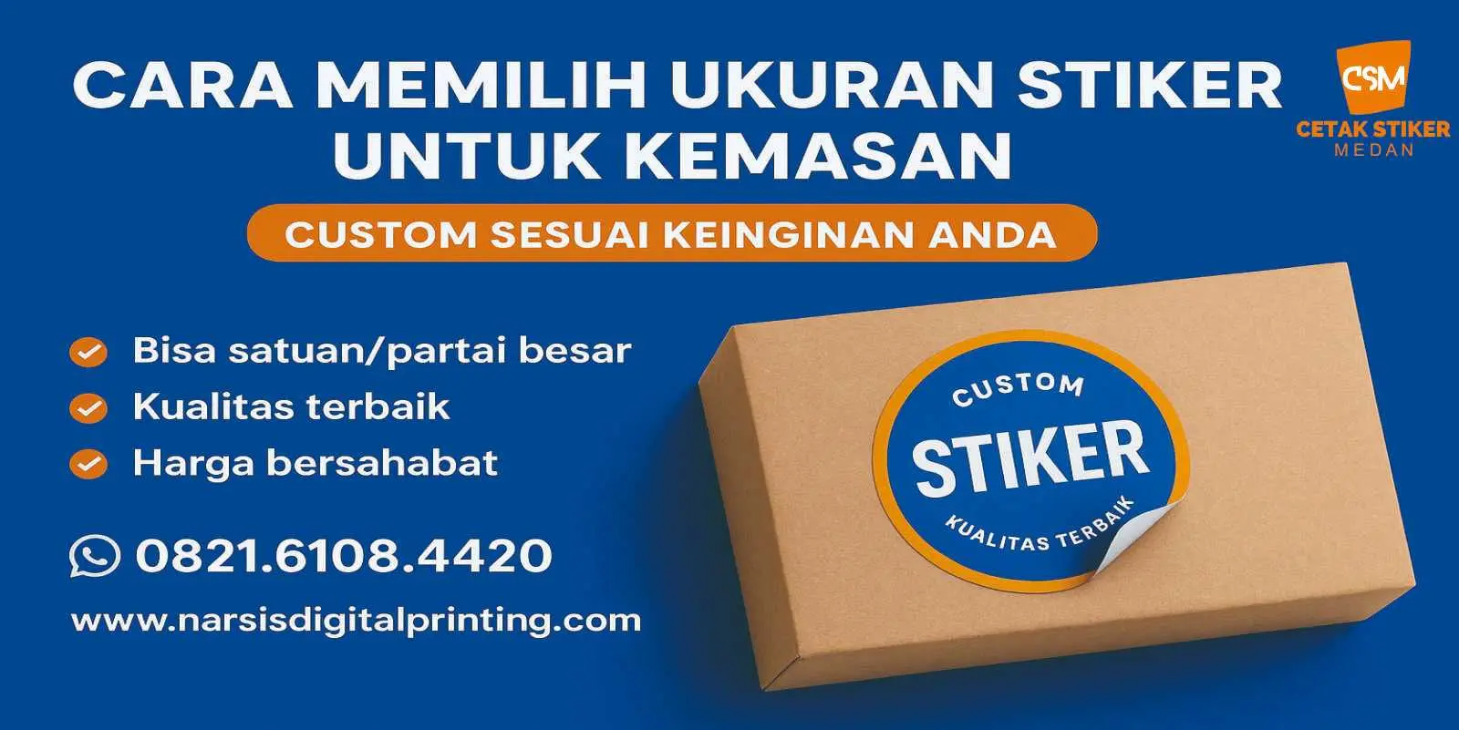 Cara memilih ukuran stiker untuk kemasan