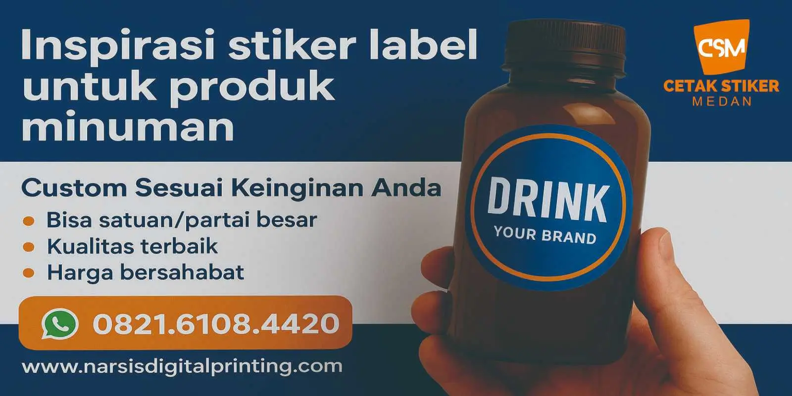 Inspirasi stiker label untuk produk minuman