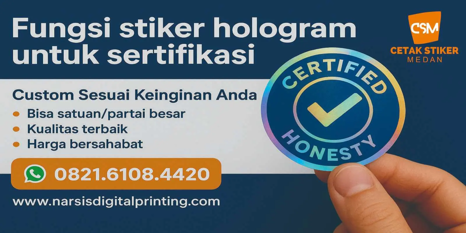 Fungsi stiker hologr.