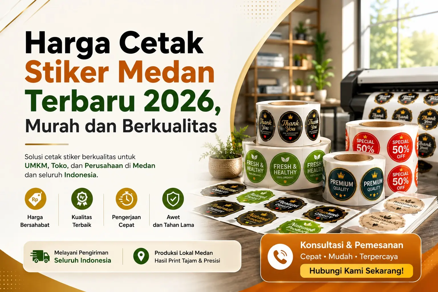 Harga Cetak Stiker Medan Terbaru 2026, Murah dan Berkualitas