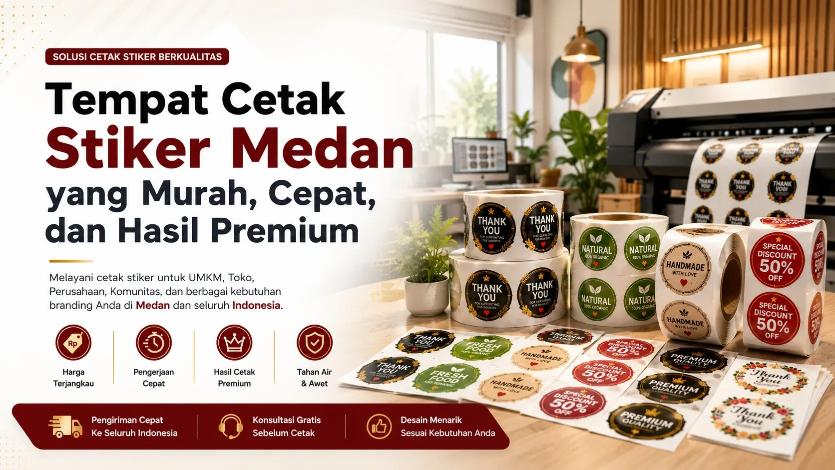 Tempat Cetak Stiker Medan yang Murah, Cepat, dan Hasil Premium