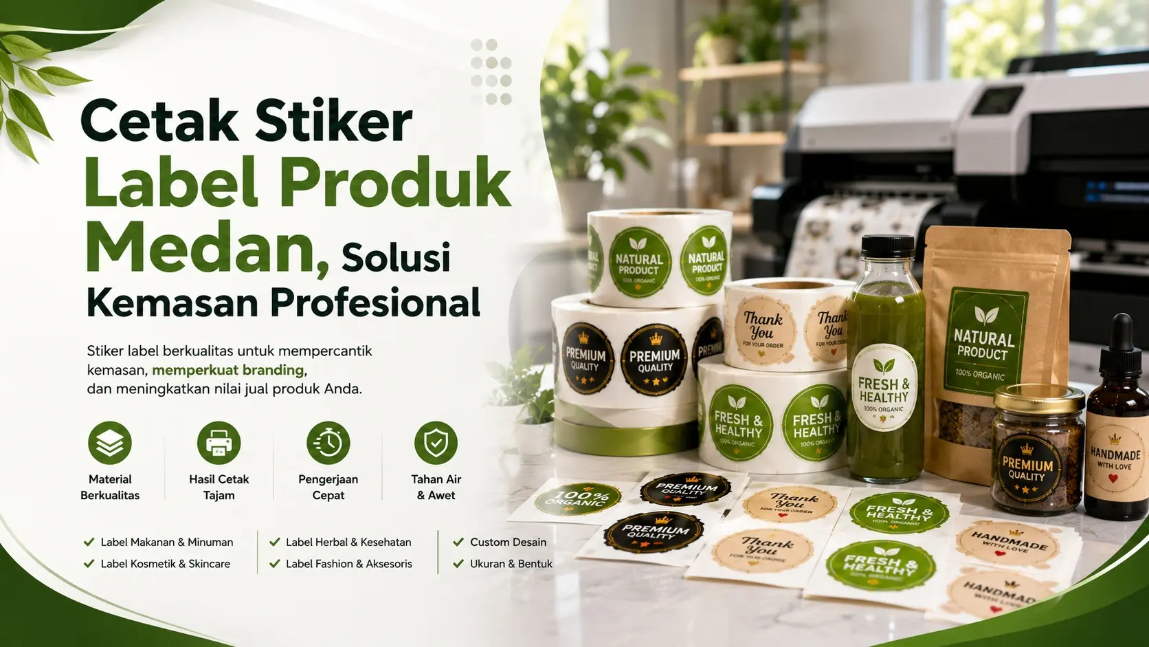 Cetak Stiker Label Produk Medan, Solusi Kemasan Profesional