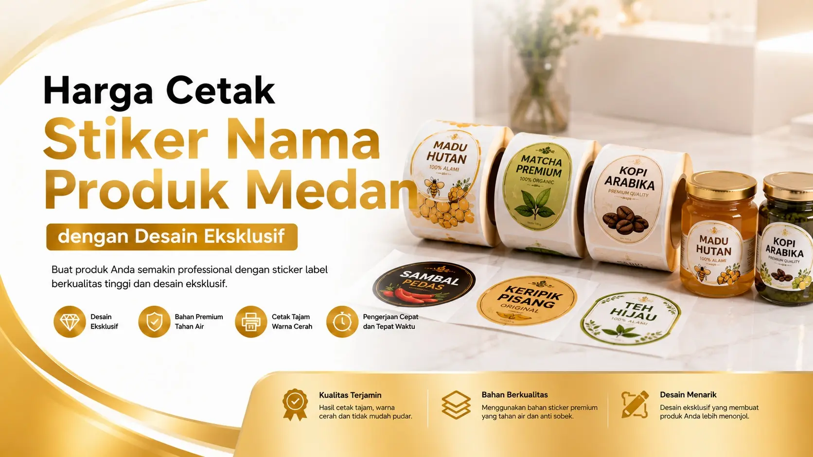 Harga Cetak Stiker Nama Produk Medan dengan Desain Eksklusif