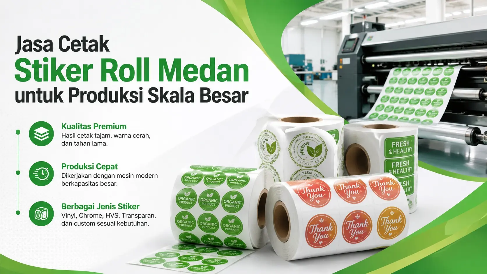 Jasa Cetak Stiker Roll Medan untuk Produksi Skala Besar
