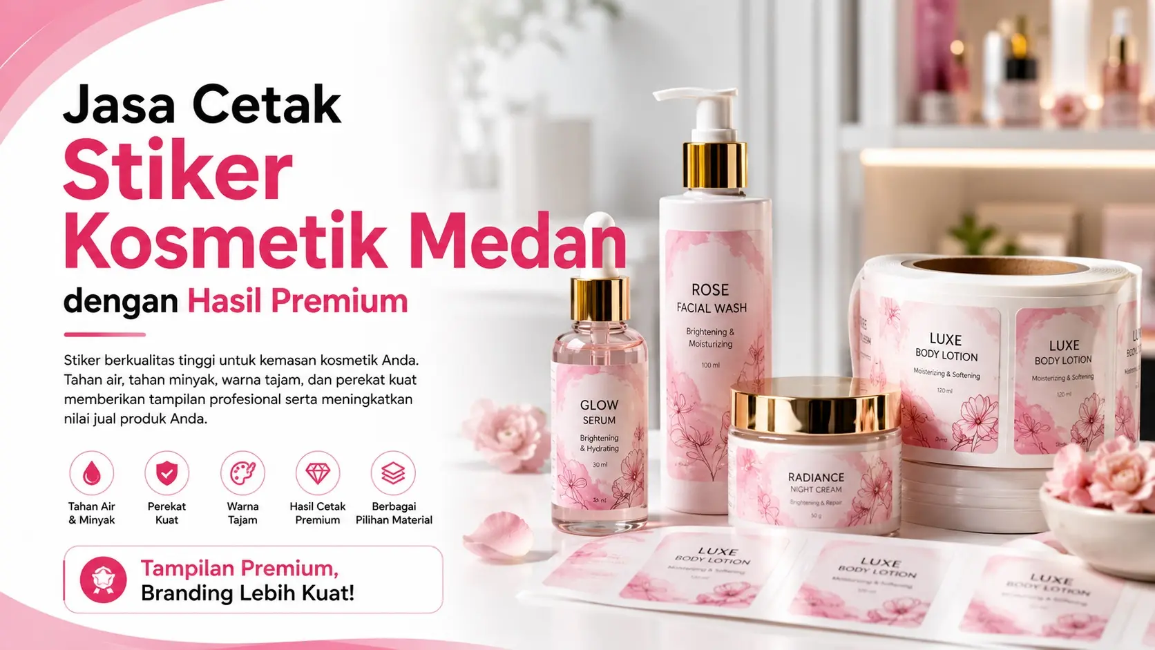 Jasa Cetak Stiker Kosmetik Medan dengan Hasil Premium