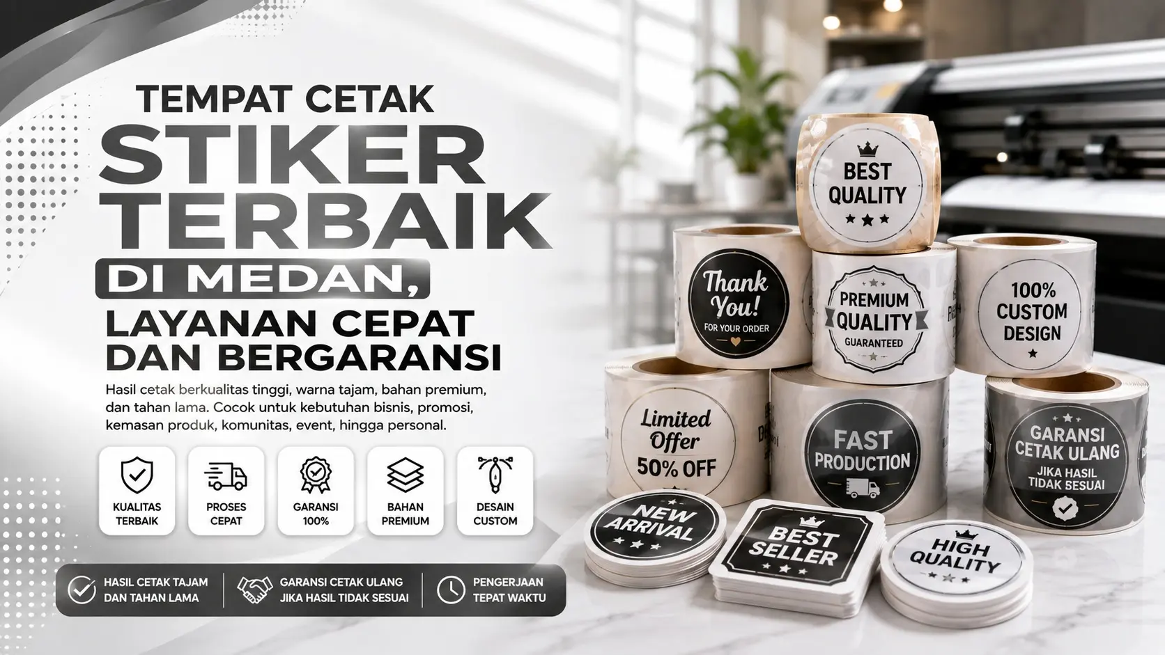 Tempat Cetak Stiker Terbaik di Medan, Layanan Cepat dan Bergaransi