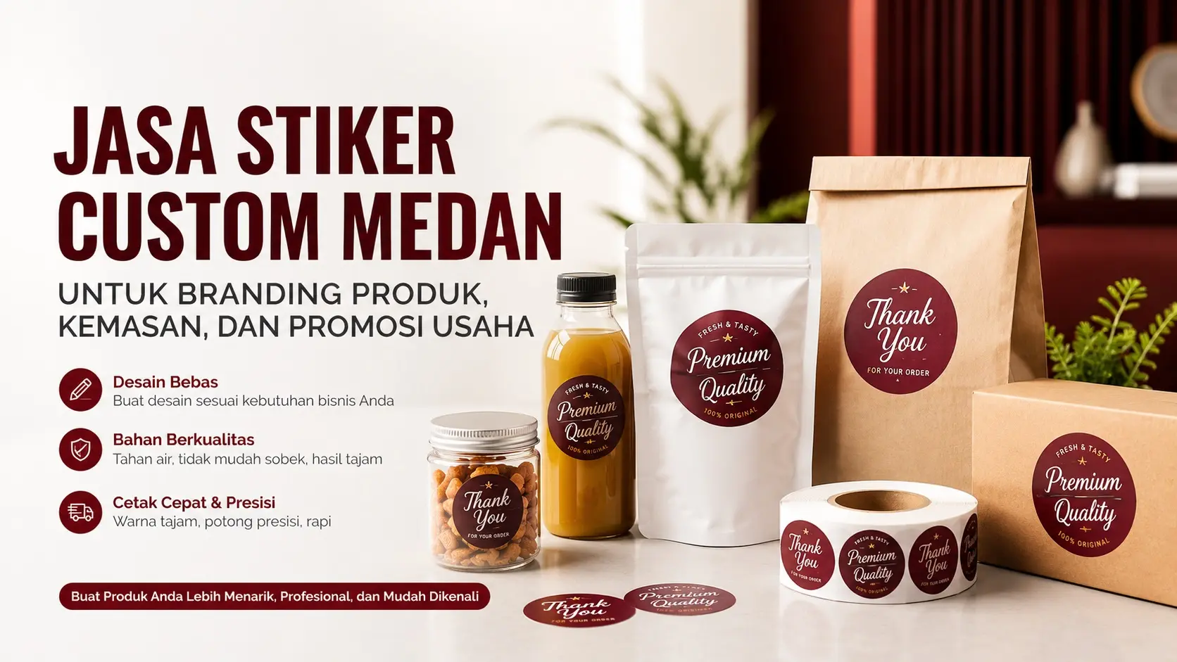 Jasa Stiker Custom Medan untuk Branding Produk, Kemasan, dan Promosi Usaha