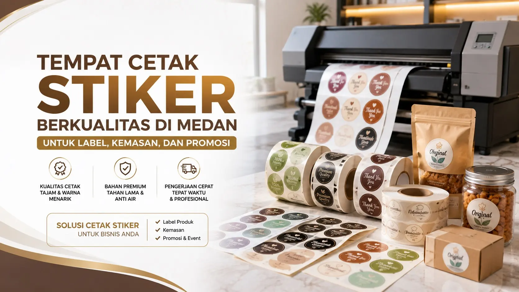 Tempat Cetak Stiker Berkualitas di Medan untuk Label, Kemasan, dan Promosi