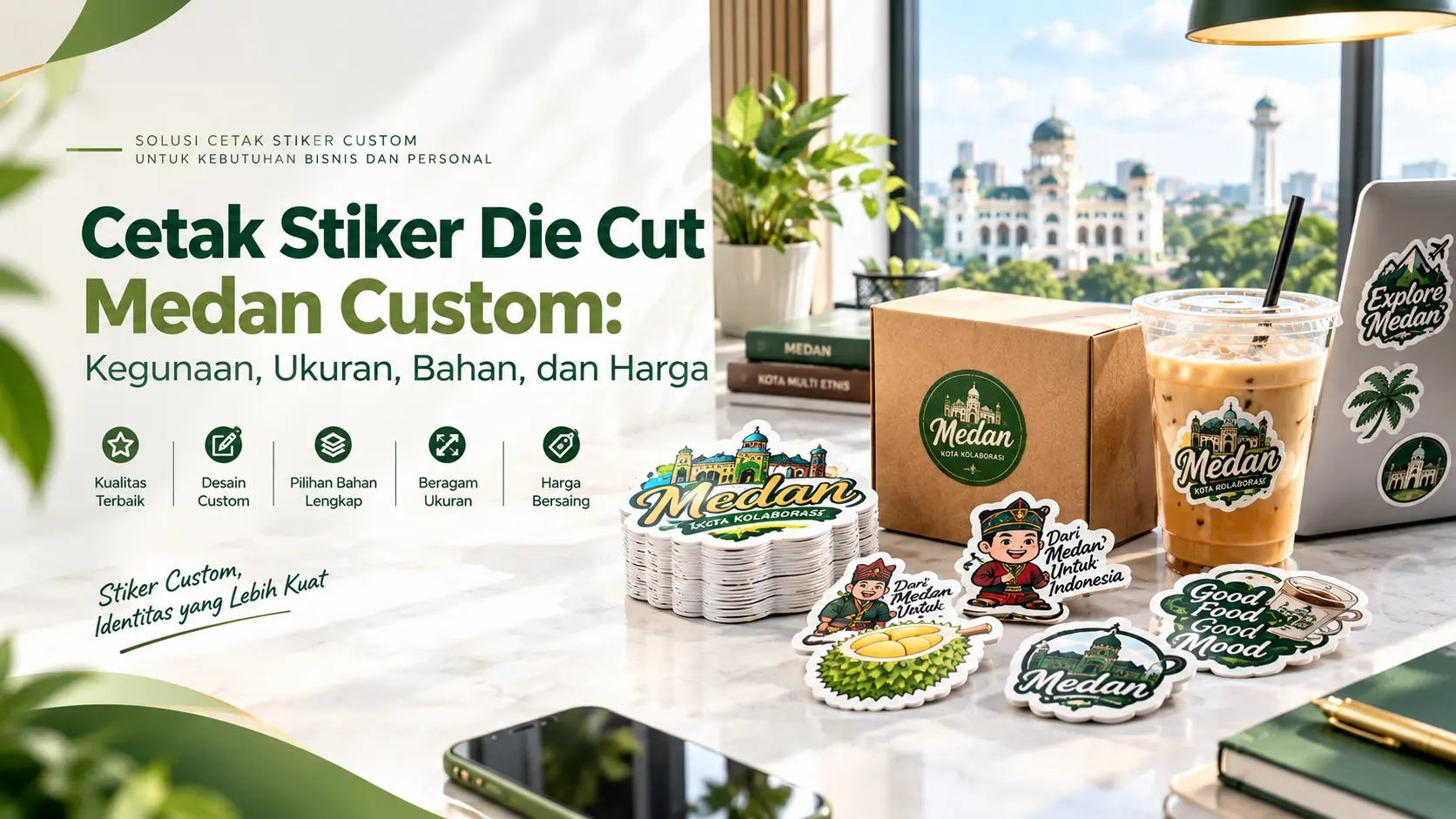 Cetak Stiker Die Cut Medan Custom: Kegunaan, Ukuran, Bahan, dan Harga