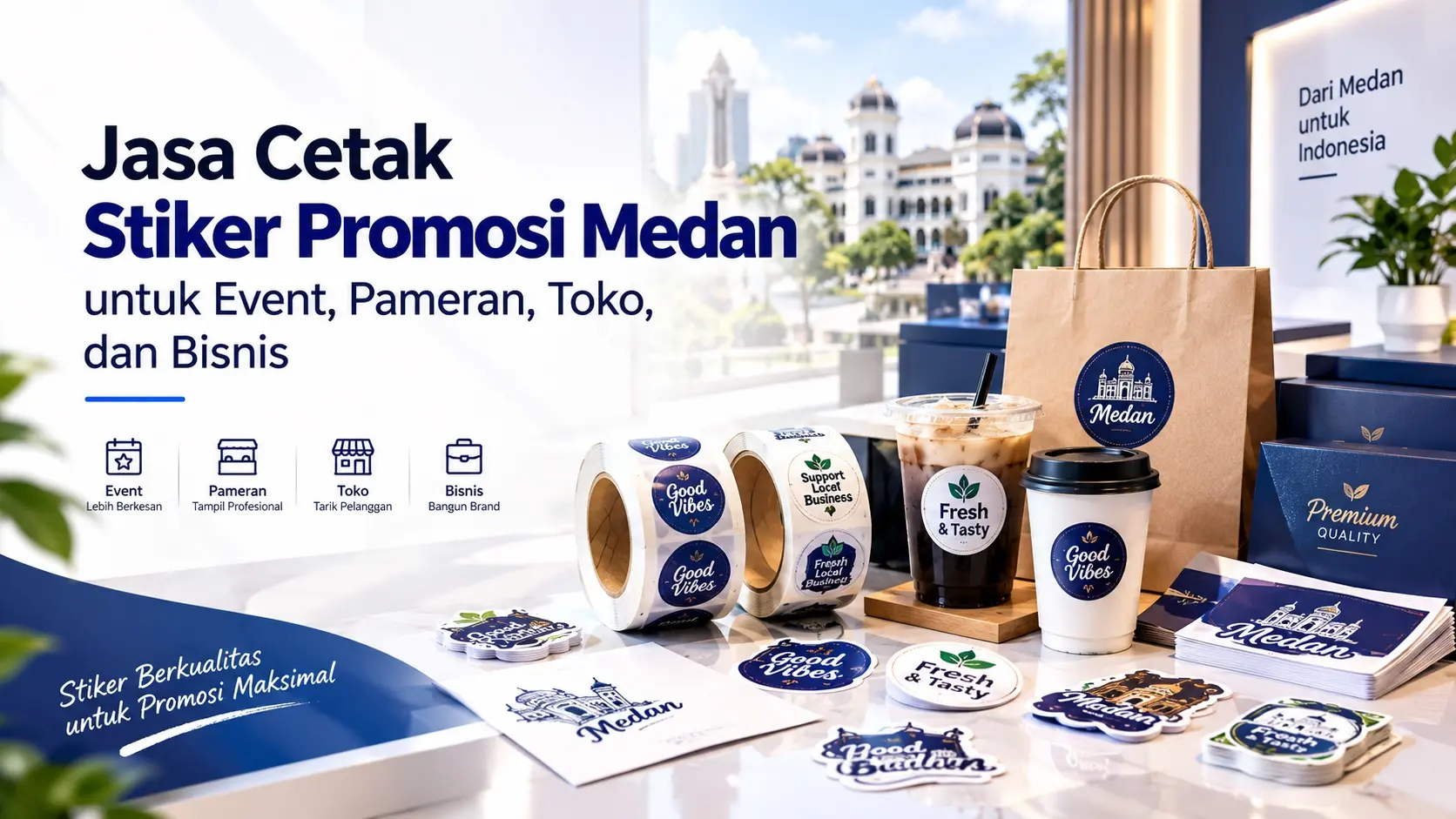 Jasa Cetak Stiker Promosi Medan untuk Event, Pameran, Toko, dan Bisnis