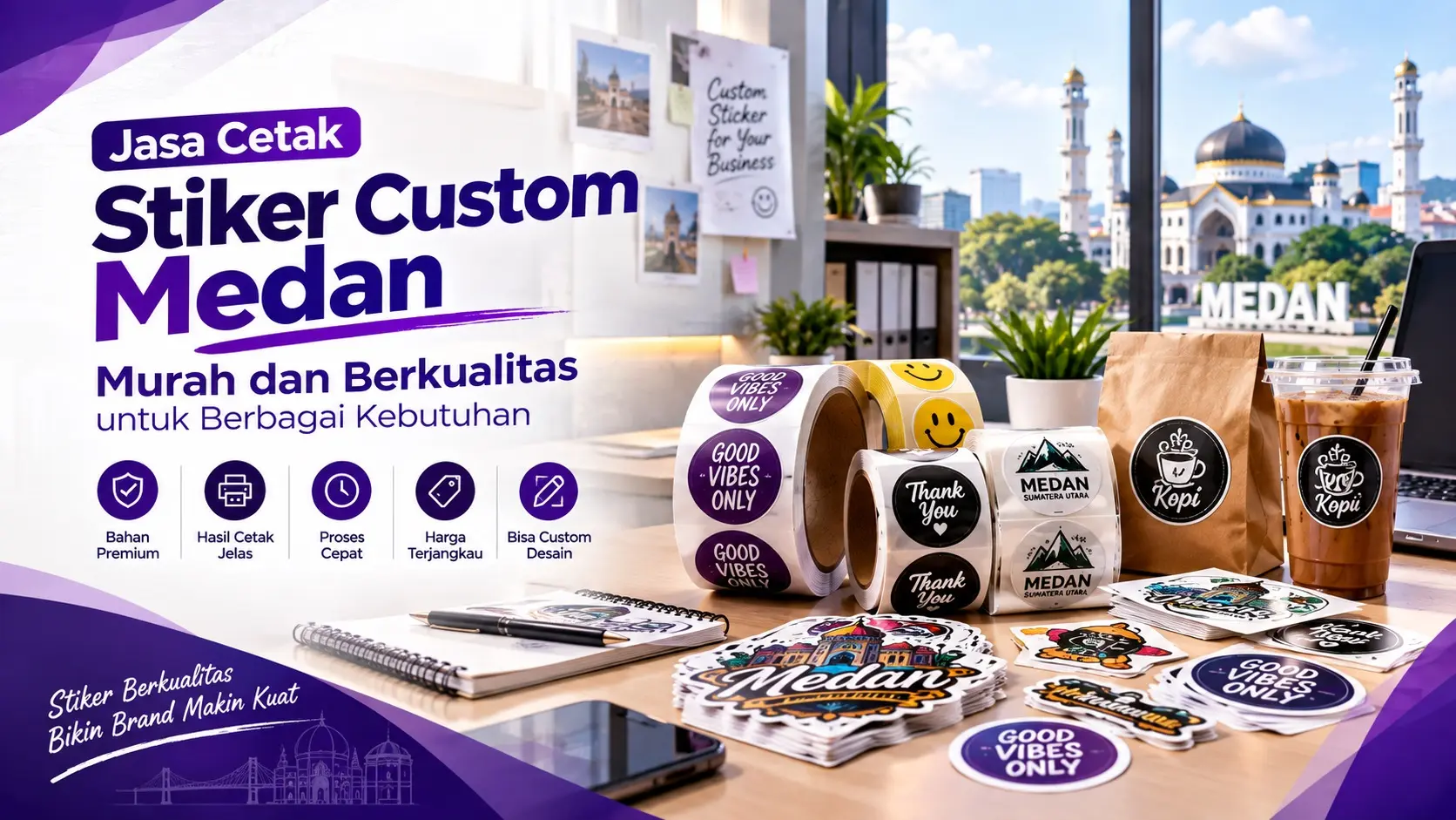 Jasa Cetak Stiker Custom Medan Murah dan Berkualitas untuk Berbagai Kebutuhan