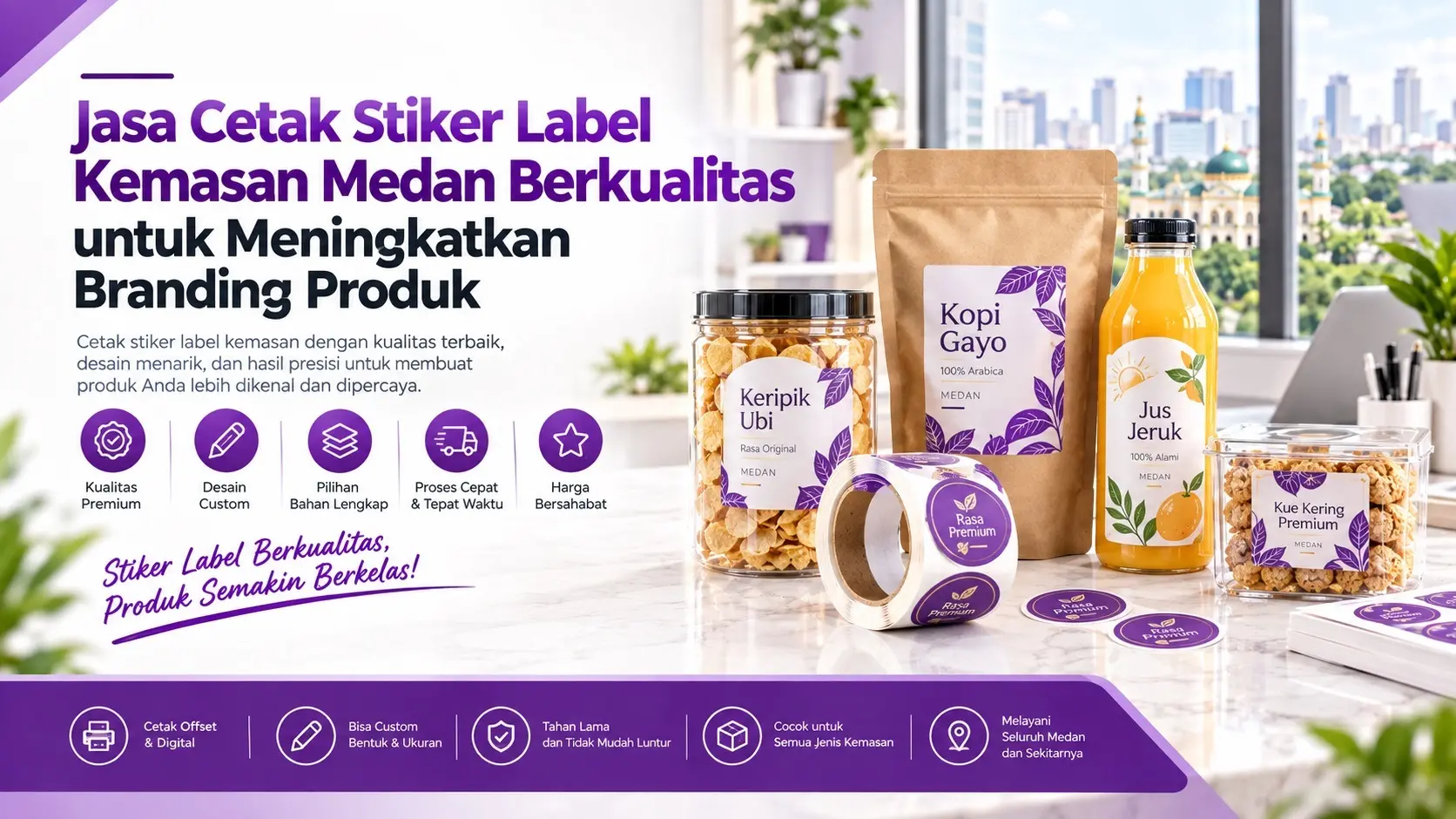 Jasa Cetak Stiker Label Kemasan Medan Berkualitas untuk Meningkatkan Branding Produk