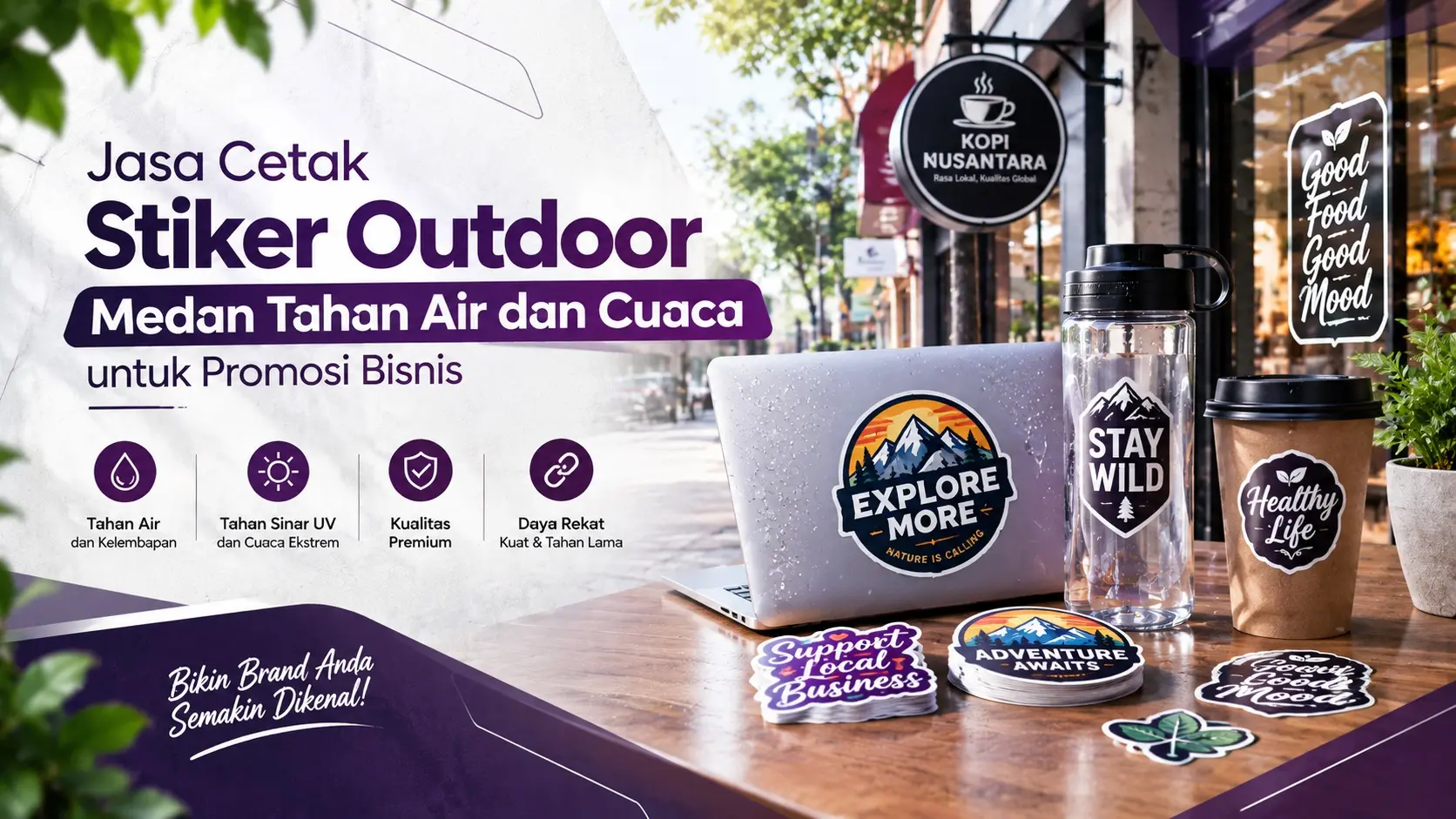  Jasa Cetak Stiker Outdoor Medan Tahan Air dan Cuaca untuk Promosi Bisnis