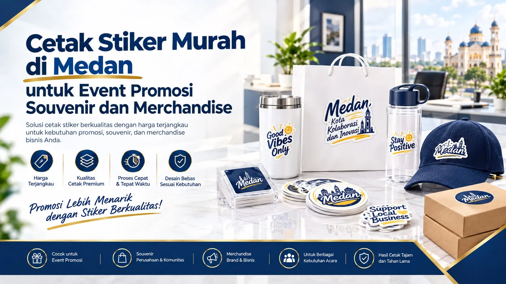 Cetak Stiker Murah di Medan untuk Event Promosi Souvenir dan Merchandise