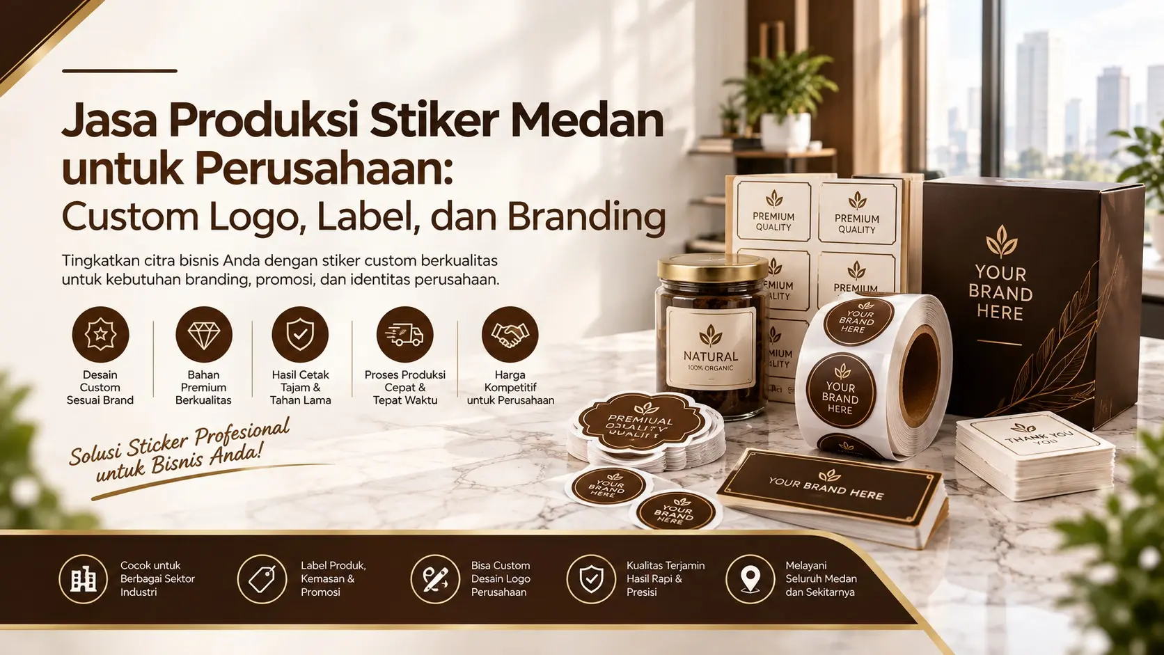 Jasa Produksi Stiker Medan untuk Perusahaan Custom Logo Label dan Branding